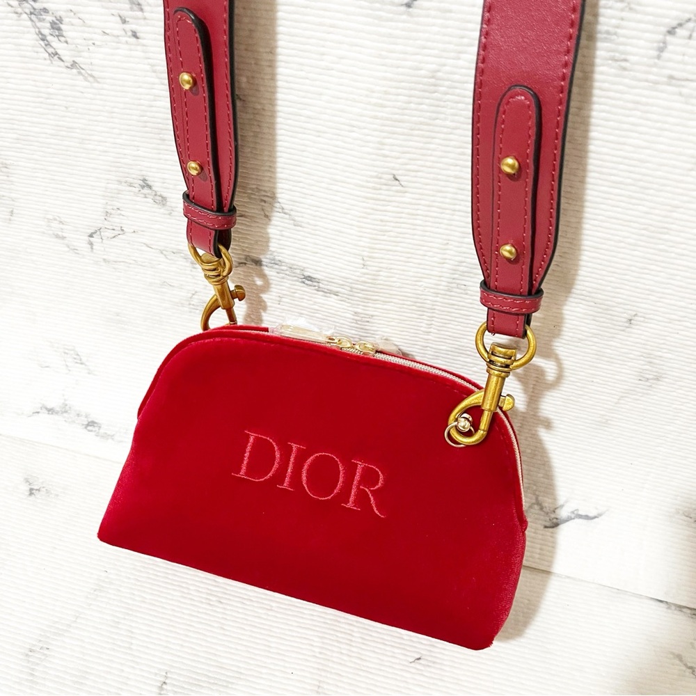 Dior Beauty Red Mini Velvet Bag